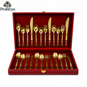 Juego de cubiertos de acero inoxidable con revestimiento PVD premium y caja de almacenamiento de lujo |   Elegante Juego de Regalo para Comedor, para Cocinas Modernas - Product Image 1