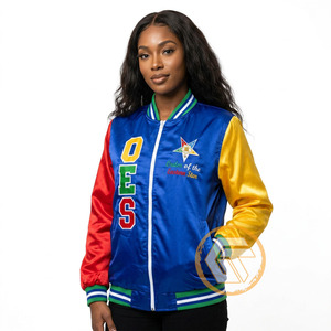 Order Eastern <b>Star</b> Satin Embroidered Quilted Waterproof Quick Dry 100% Silk Varsity <b>Jacket</b> High Quality Breathable Autumn GREEK - Product Image 2