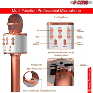 5 Core <b>Microphone</b> Wireless Karaoke Mic With Speaker 3 in 1 Portable <b>Bluetooth</b> Microfono Inalambrico - Product Image 3