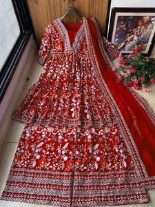 DISEÑADOR GEORGETTE BORDADO TRABAJO TOP PALAZZO CON DUPATTA INDIO PAKISTANI SALWAR KAMEEZ POR FATEMA FASHION INDIAN PAKISTANI - Product Image 6