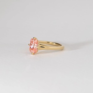 Anillo Solitario de Diamante Cultivado en Laboratorio, Corte Cojín Rosa, 2.39CT, Oro Amarillo de 14KT, Joyería Fina de Lujo para Fiestas, Fabricante OEM ODM - Product Image 3