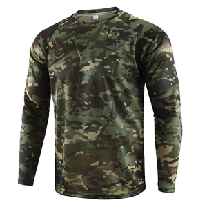 T-shirt de chasse camouflage à manches longues, personnalisable avec logo, séchage rapide, respirant, vêtements de tir en plein air pour hommes, chemises de chasse - Product Image 1
