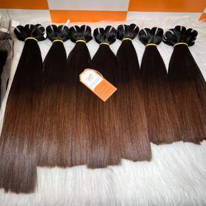 Extensions de cheveux humains à pointe brune droite et à bas prix, bonne qualité, cheveux vierges crus de donateurs vietnamiens - Product Image 5