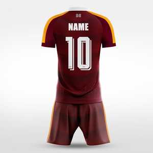 ชุดเสื้อฟุตบอลพร้อมกางเกงขาสั้น ชุดยูนิฟอร์มฟุตบอลแบบกำหนดเอง ชุดกีฬา ชุดทีมพิมพ์ลาย ระบายอากาศได้ดี แห้งเร็ว พิมพ์ลายดิจิตอล 100% - Product Image 4