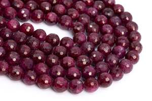 Cuentas de piedras preciosas de rubí, cuentas sueltas redondas microfacetadas rojas para hacer joyas, pulseras, collares, suministros para manualidades DIY - Product Image 2