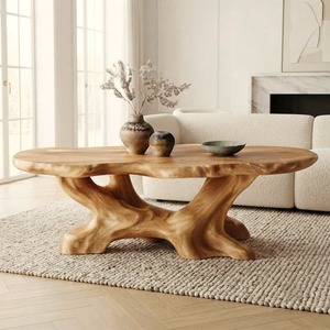 2026 Creative Modern Antique Wood <b>Coffee</b> Tea <b>Table</b> Solid Design for Small Apartment Dining Home Furniture for Living Room Use - Product Image 4
