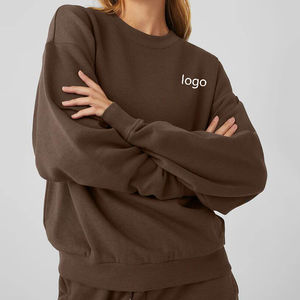 Sudaderas de algodón con hombros caídos y estampado, sudaderas con capucha cómodas, sudadera corta informal para mujer - Product Image 6