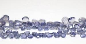 Iolite Faceted Heart Shape Beads 5,5-6mm 8 pulgadas Iolite Side Cut Heart Venta al por mayor Iolite Jewelry Beads - Product Image 3