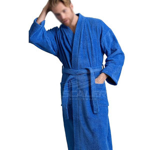 Peignoir en coton gaufré pour homme, léger, respirant, séchage rapide, toutes saisons, pour la maison, l'hôtel, le spa, les voyages, avec poches latérales - Product Image 2