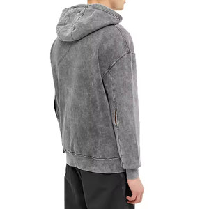 Sweat à capuche surdimensionné en coton épais 500 g/m² de qualité supérieure, délavé à l'acide et effet vieilli, pour homme - Product Image 6