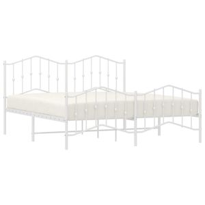 Cadre de lit en acier blanc thermolaqué 72 x 84 pouces – Catégorie de produits : Lits métalliques - Product Image 3