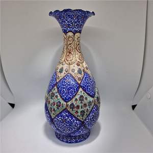 Jarrón de Metal Esmaltado Pintado a Mano, Lujoso, Estilo Antiguo, para Flores, Alto, Decorativo, para Hogar, Hotel, Bodas - Product Image 4