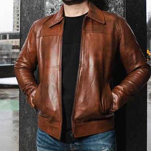 New Look 2025 Winter Season Fashion Men's Genuine Vintage Sheep Skin Collarless Motorcycle <b>Jacket</b> Classic Design Side Pockets - Product Image 5