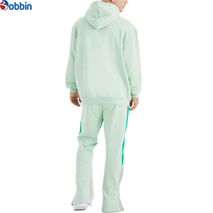Nuevo Conjunto Deportivo para Hombre, Color Verde Claro, Sudadera con Capucha, Pantalones Largos, Color Sólido, Corte Holgado Informal y Transpirable - Product Image 2