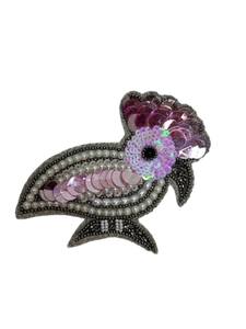 Handmade Bird Zari Hanging with Sequin & Pearl Embroidery – Decorative Textile <b>Ornament</b> for Home & Festive Decor - Product Image 2