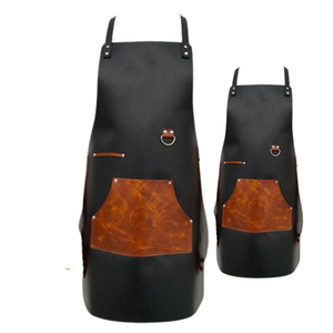 Tablier unisexe en cuir véritable marron avec poche, imperméable, respirant, séchage rapide, tenue de travail professionnelle, uniforme d'atelier, durable, artisanal - Product Image 3