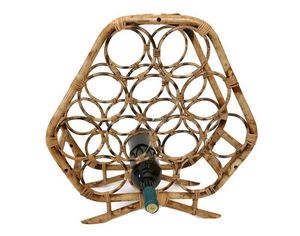 Stylish Natural Rattan Wine Rack For Decorative <b>Kitchen</b> Display And Easy Access To Favorite Wine Bottles - Product Image 2