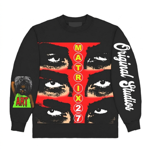 T-shirt streetwear imprimé graphique style urbain manches longues en coton premium coupe décontractée 100% coton pour homme coupe ample imprimé - Product Image 3