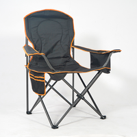 Chaise de camping pliable et rembourrée pour pique-nique en plein air, plage, avec porte-gobelet