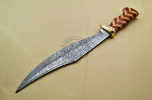 Nueva Edición Cuchillo Bowie de Damasco Hecho a Mano con Mango de Madera, Cuchillo de Supervivencia Coleccionable para Exteriores, Mejor Cuchillo de Caza de Hoja Fija Afilada - Product Image 5