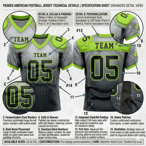Jersey Profesional de Fútbol Americano 2026, Alta Calidad, Spandex/Poliéster, Diseño Personalizado, Manga Corta, Uniforme Estampado - Product Image 6