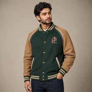 Casual Winter Varsity <b>Canvas</b> <b>Jackets</b> Wholesale Unisex Custom Men's Quick Dry Breathable Eco-Friendly Front Logo Digital Printing - Product Image 1