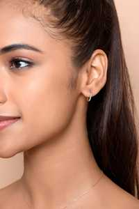 Pendientes de Aro Pequeños con Diamantes Cultivados en Laboratorio, Corte Brillante Redondo, Oro Sólido de 10K, 14K, 18K, Engastado en Pavé, Minimalistas, Modernos, Clásicos para Mujer - Product Image 6