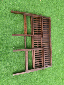Banc de jardin en bois d'extérieur 2 places à lattes, mobilier de jardin moderne marron - Product Image 4