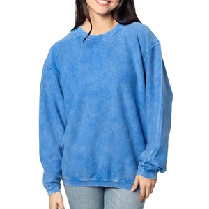 เสื้อสเวตเชิ้ตผ้าฟลีซฟอกสีแบบใหม่ คอวี ทรงวินเทจ ผลิตจากโพลีเอสเตอร์/คอตตอน เป็นมิตรต่อสิ่งแวดล้อม สไตล์สตรีทแวร์ - Product Image 2