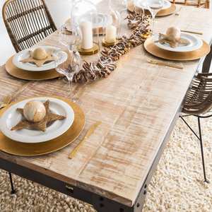 Table à manger Vandana Solace Optima avec extensions en bois de manguier et métal - Product Image 2