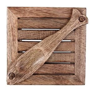 Porte-serviettes en bois à base carrée avec porte-cure-dents vertical en forme de poisson, accessoire de cuisine de table, taille moyenne - Product Image 3