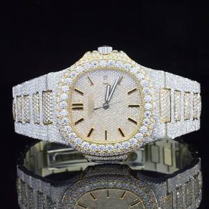 Reloj de Diamantes Moissanite Totalmente Cubierto de Piedras, Regalo de Cumpleaños de Lujo para Hombre, Reloj VVS Hip Hop Bling - Product Image 1