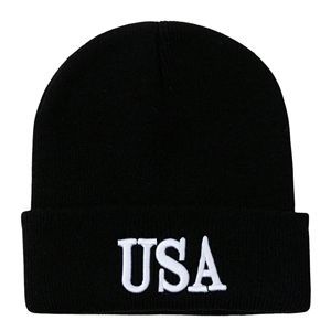 Gorros de punto elásticos suaves con logotipo de equipo personalizado, bordado, de algodón de secado rápido, jacquard, con diseño de calavera acanalada y lazos de puntos cálidos, MOQ bajo - Product Image 2