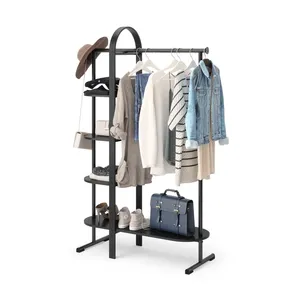 Handmade Metal <b>Storage</b> <b>Rack</b> for Clothes Coats Jackets Dresses and GarmentsSingle Tier Iron <b>Storage</b> Basket <b>Wall</b>-Mounted - Product Image 6