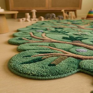 Tapis de jeu Montessori moderne tufté à la main pour enfants, tapis de sol forêt, décoration éducative pour chambre de bébé, tapis de jeu doux nature pour salle de jeux - Product Image 5
