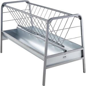 Mangeoire à foin pour bétail et chèvres de 80 gallons de capacité, 59 pouces de long, 2-en-1, pour pâturage et grain, mangeoire profonde pour animaux - Product Image 1