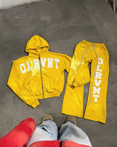 Fabricants de sweats à capuche pour hommes personnalisés avec broderie 3D, effet délavé, appliqué brodé et patch, ensemble sweat à capuche et pantalon de survêtement - Product Image 1