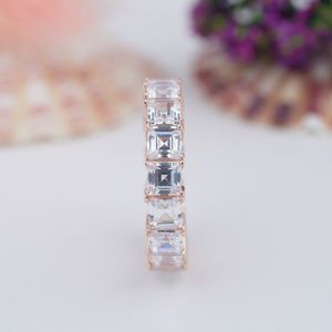 Anillo de boda de eternidad de plata de ley S925 chapado en oro con moissanita brillante de una sola fila, joyería para novias y mujeres, ¡el más vendido! - Product Image 3