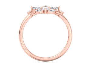 Anillo de Compromiso con Diamantes Cultivados en Laboratorio, Corte Marquesa y Princesa, Diseño de Estrella, Oro Blanco de 18k con Baño de Rodio, Ajuste Perfecto para Mujer - Product Image 4