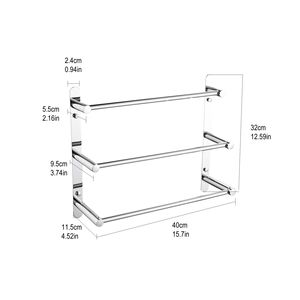 Set di Accessori per Bagno in Acciaio Inox SUS304 a Tre Livelli, Lucidato a Mano con Finitura a Specchio, Include Portasciugamani - Product Image 5