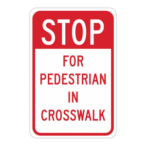 Panneau de signalisation pour passage piétonnier Brady STOP, imprimé UV, en aluminium, pour la sécurité routière - Product Image 1