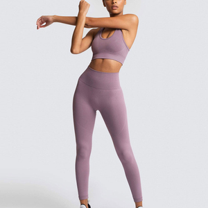 Conjunto de Yoga de Secado Rápido para Mujer, Material Spandex/Poliéster, Transpirable, Ligero, Ropa Deportiva, Diseño Personalizado, OEM Profesional, Cintura Ajustable - Product Image 2