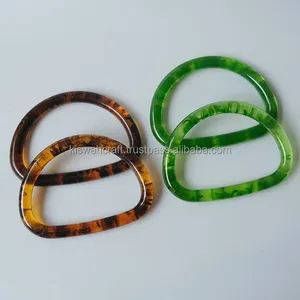 Design moderne 2025 Accessoires de sac Poignées en résine de couleur ambre Pièces de sac à main Anneau en D Poignées et accessoires en résine - Product Image 3