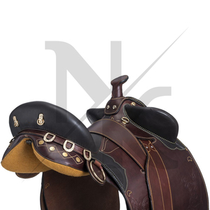 Silla de montar australiana de cuero genuino de vaca, asiento profundo, ajustable, para equitación de resistencia y senderismo profesional, con armazón de madera - Product Image 4