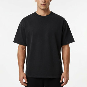 T-shirt en coton délavé personnalisé pour homme, manches courtes, col rond, tissu tricoté, style décontracté - Product Image 4