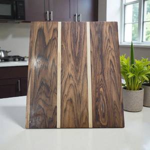 Plateau de service en bois fait main avec poignées, décoration bohème pour la maison, plateau ottoman en bois de noyer - Product Image 4