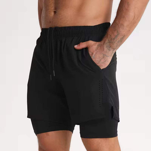 Customized Casual Men's Awrah Shorts Muslim <b>Mid</b>-Knee Elastic Waist Solid 100% Cotton Canvas Breathable Waterproof Eco-Friendly - Product Image 1