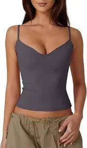 Women's Gym Yoga Crop Tank <b>Top</b> O-Neck Short Knitted Quick Dry Slim Fit 100% Organic Cotton Hip Hop Plus Size - Product Image 4