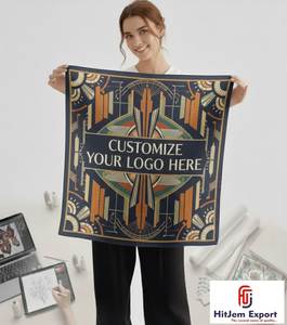 Écharpes personnalisées élégantes, design imprimé, foulard de mode, hijab, châle, écharpe carrée douce au toucher de soie, vente en gros - Product Image 4