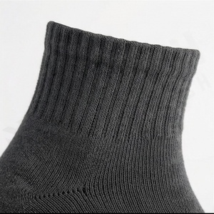 Crew <b>Socks</b> Solid Color Knitted Breathable Regular Style Adult Daily Casual Wear Dark Gray - Product Image 5
